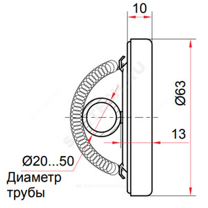 Термометр биметаллический Дк63 накладной 60С БТ-30.010 Росма