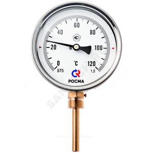 Термометр биметаллический Дк100 радиальный 200С БТ-52.211 Росма