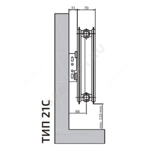Радиатор стальной панельный Compact C тип 21 H=300мм бок/п RAL 9016 (белый) Heaton Plus