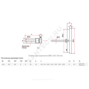 Термометр биметаллический Дк100 осевой 120С БТ-51.211 Росма